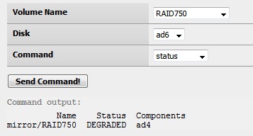 Raid 1 degraded - FreeNAS - status